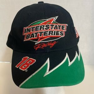 Interstate Batteries brand baseball hat cap rare sharktooth black & green OS